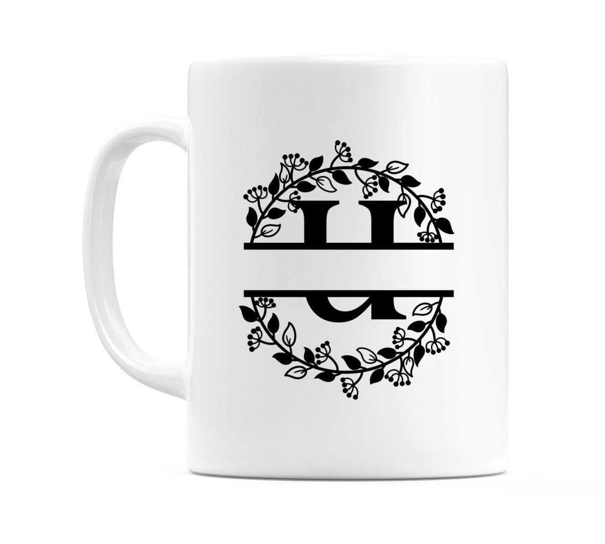 Letter U Split Monogram Mug