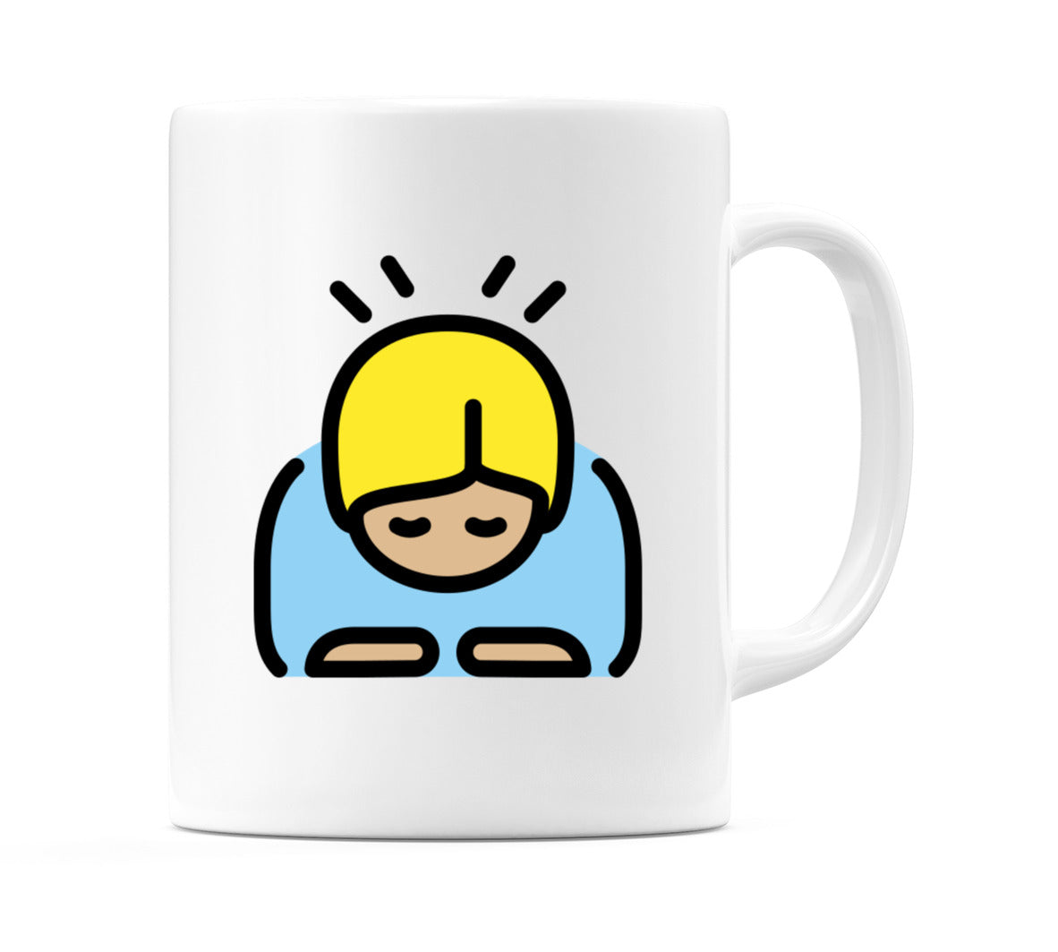 Person Bowing: Medium-Light Skin Tone Emoji Mug