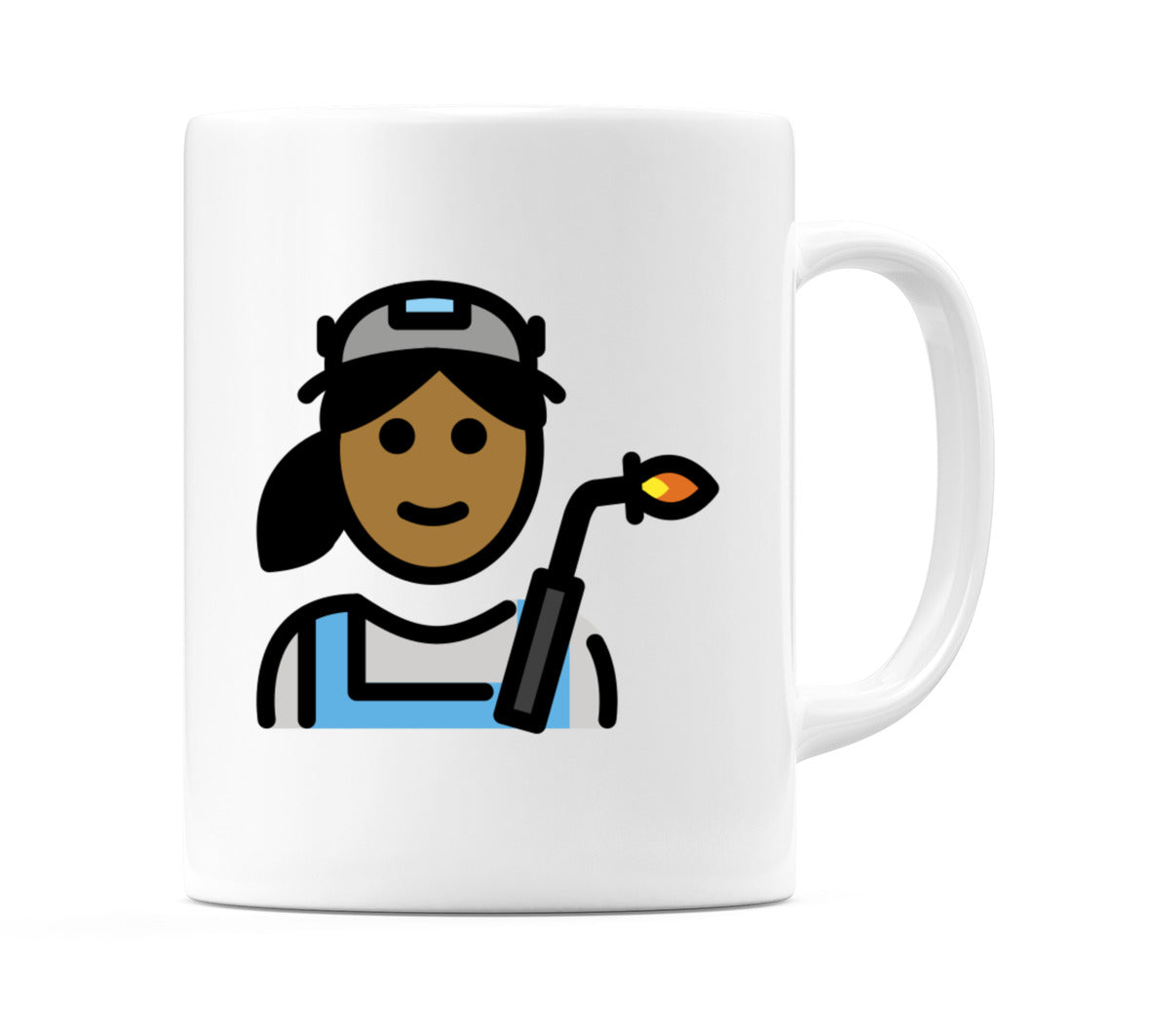 Female Factory Worker: Medium-Dark Skin Tone Emoji Mug