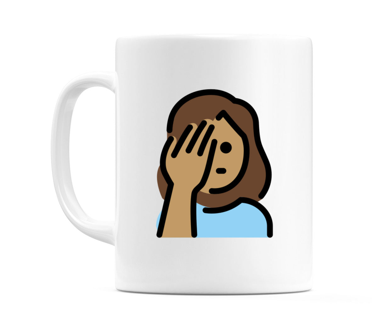 Female Facepalming: Medium Skin Tone Emoji Mug