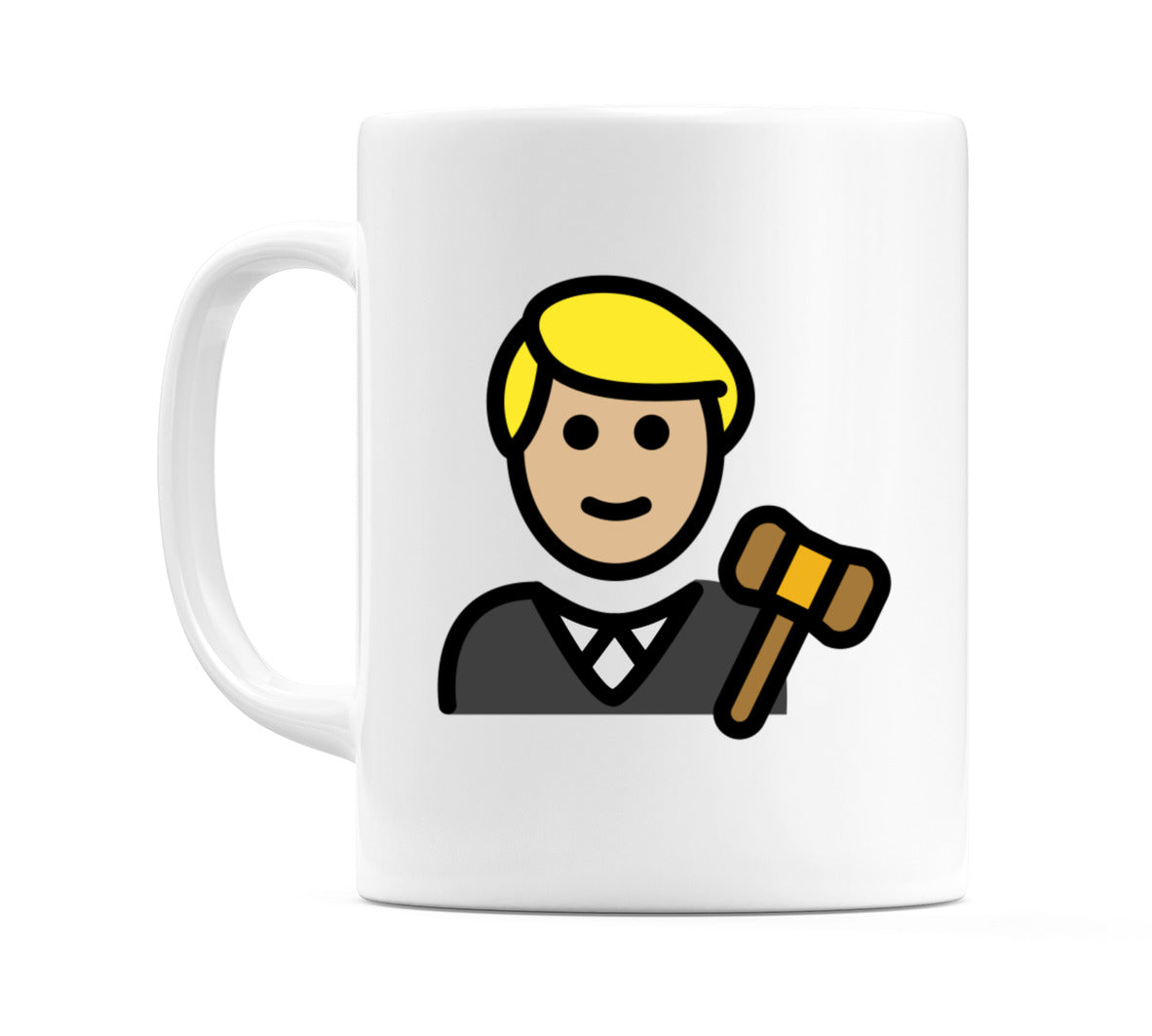 Male Judge: Medium-Light Skin Tone Emoji Mug
