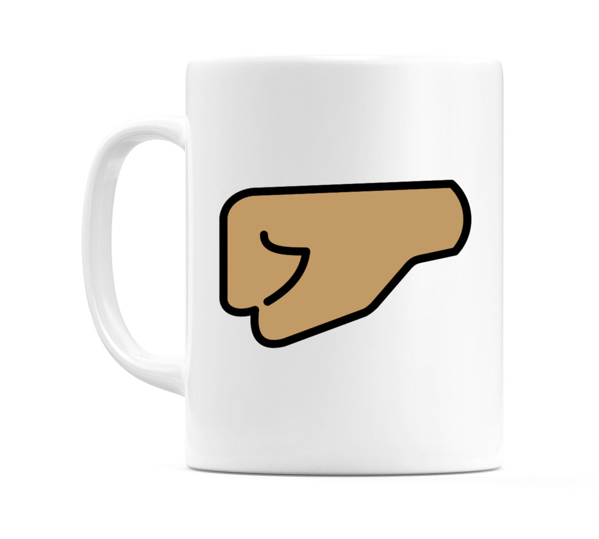 Left-Facing Fist: Medium Skin Tone Emoji Mug