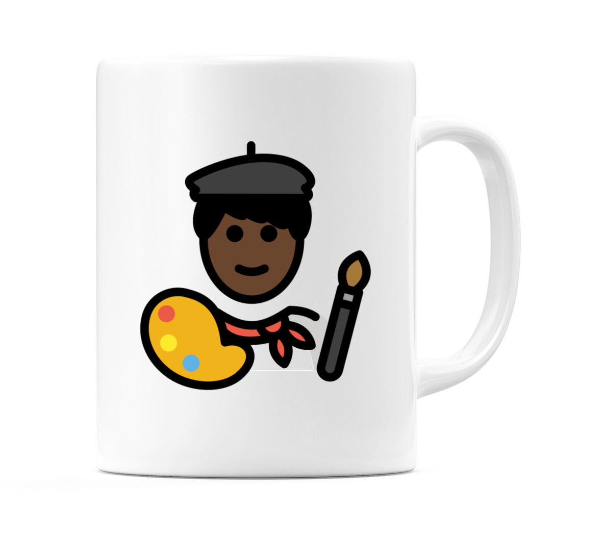 Male Artist: Dark Skin Tone Emoji Mug