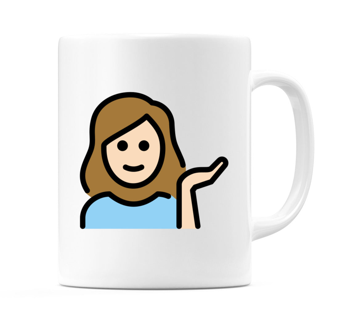 Female Tipping Hand: Light Skin Tone Emoji Mug