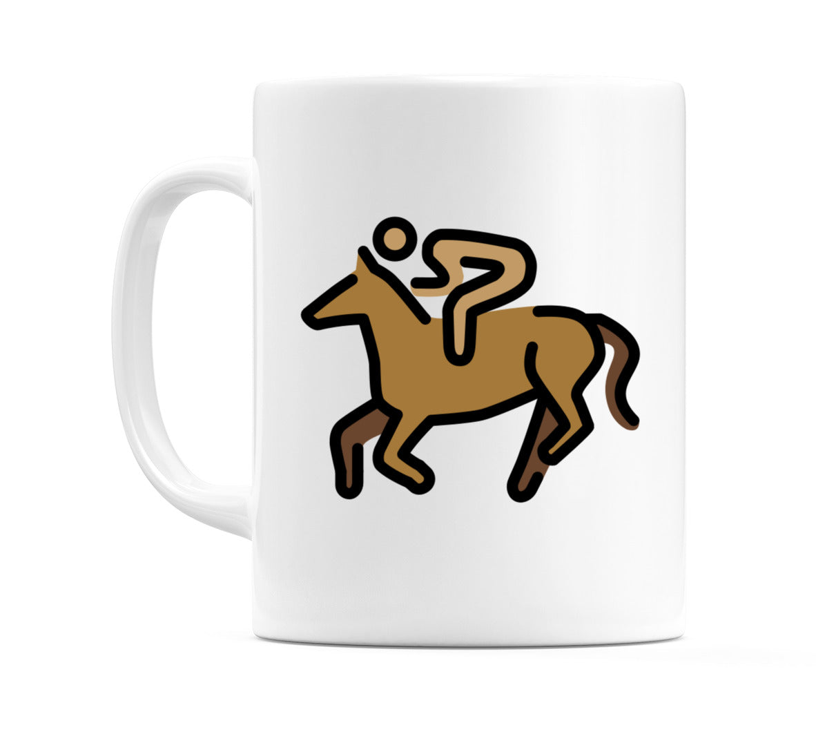 Horse Racing: Medium Skin Tone Emoji Mug