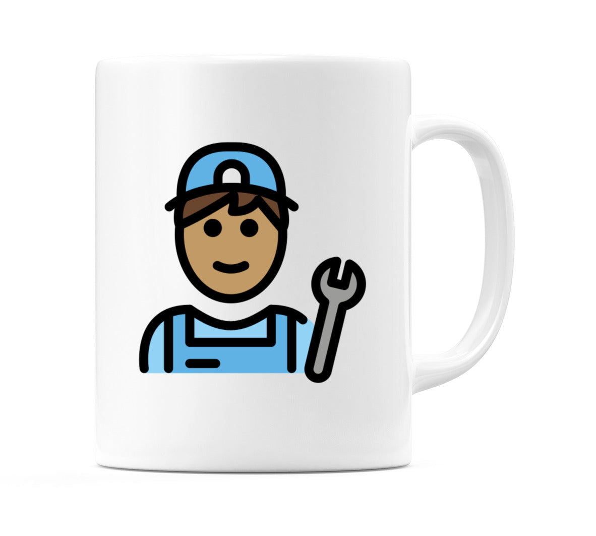 Male Mechanic: Medium Skin Tone Emoji Mug