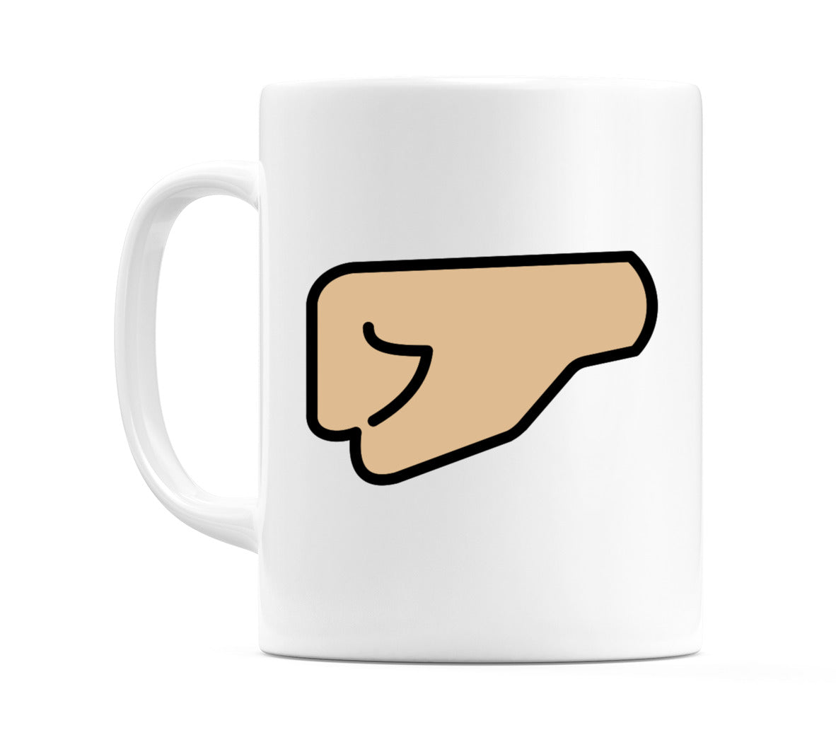 Left-Facing Fist: Medium-Light Skin Tone Emoji Mug