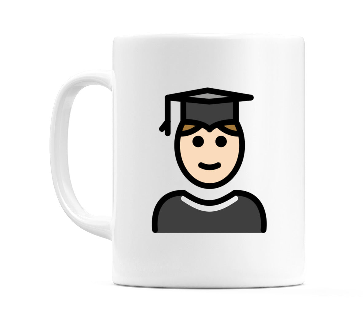 Male Student: Light Skin Tone Emoji Mug