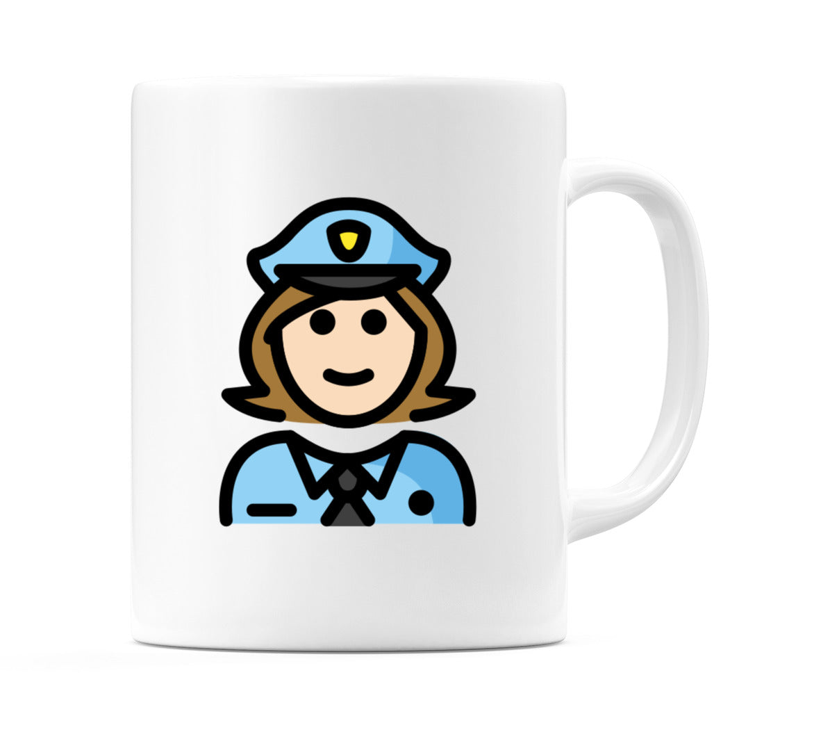 Female Police Officer: Light Skin Tone Emoji Mug