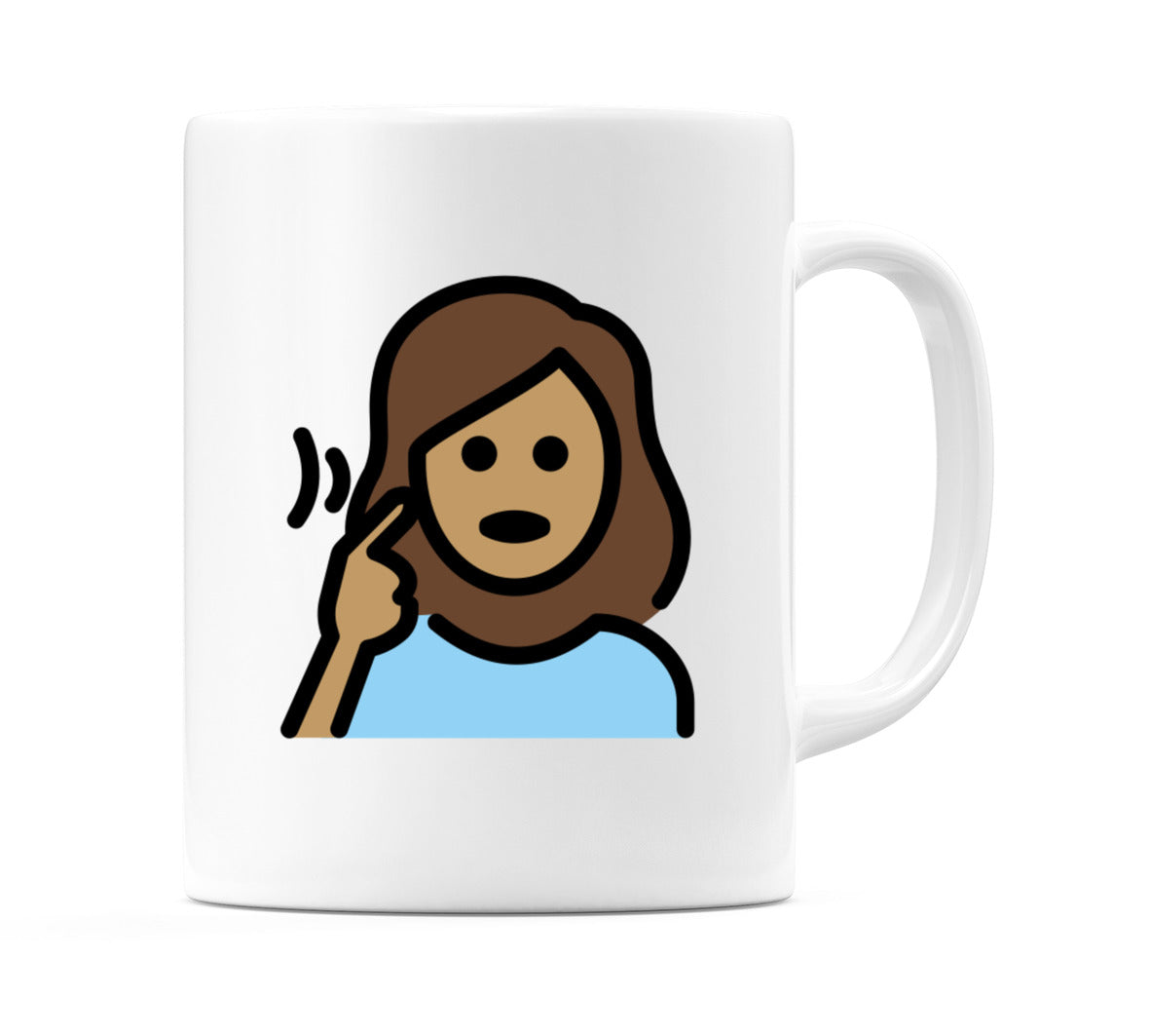 Deaf Female: Medium Skin Tone Emoji Mug