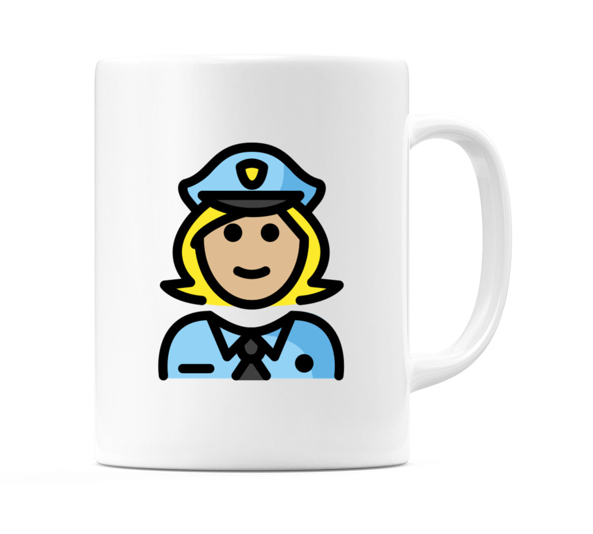 Female Police Officer: Medium-Light Skin Tone Emoji Mug