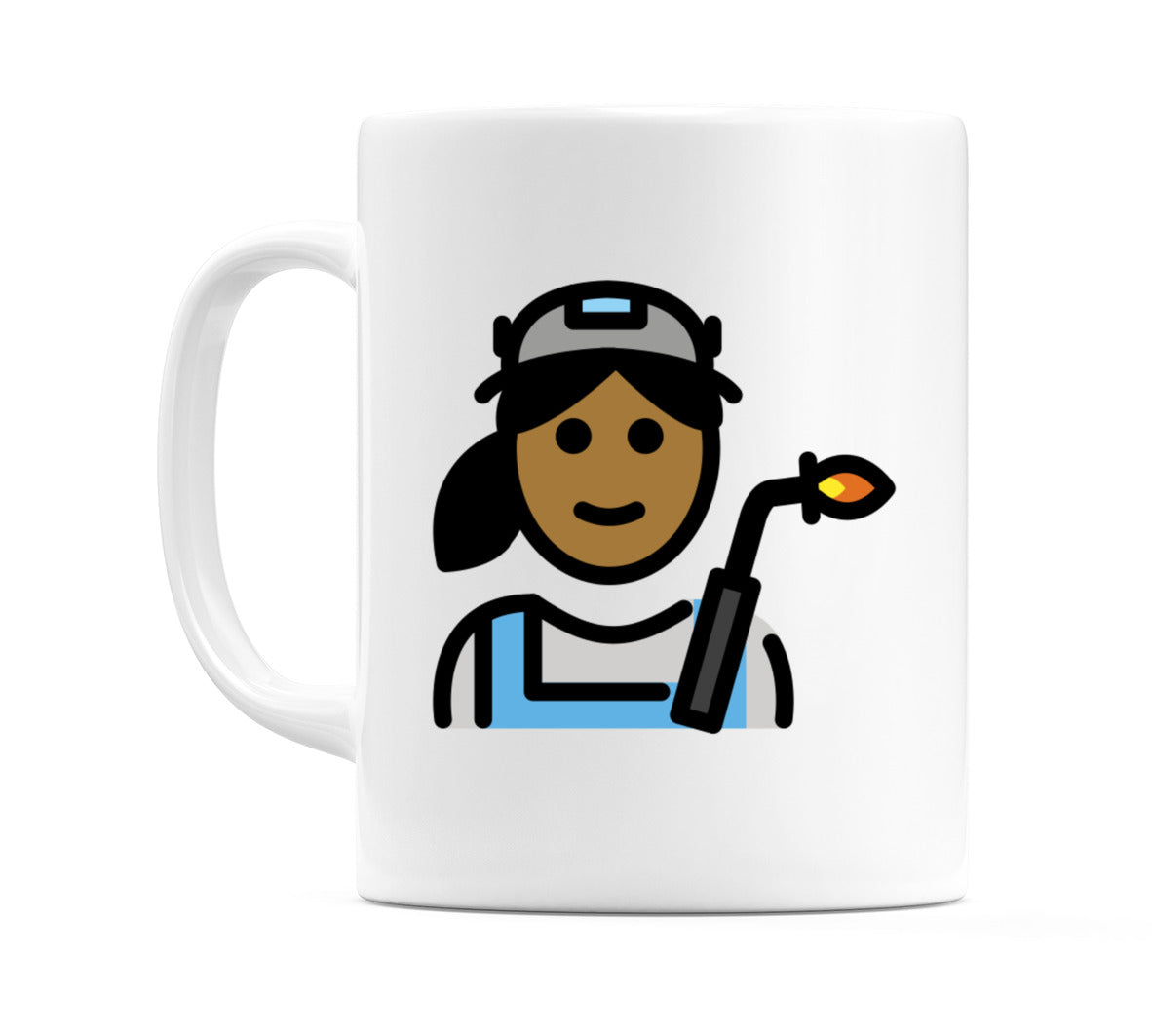 Female Factory Worker: Medium-Dark Skin Tone Emoji Mug