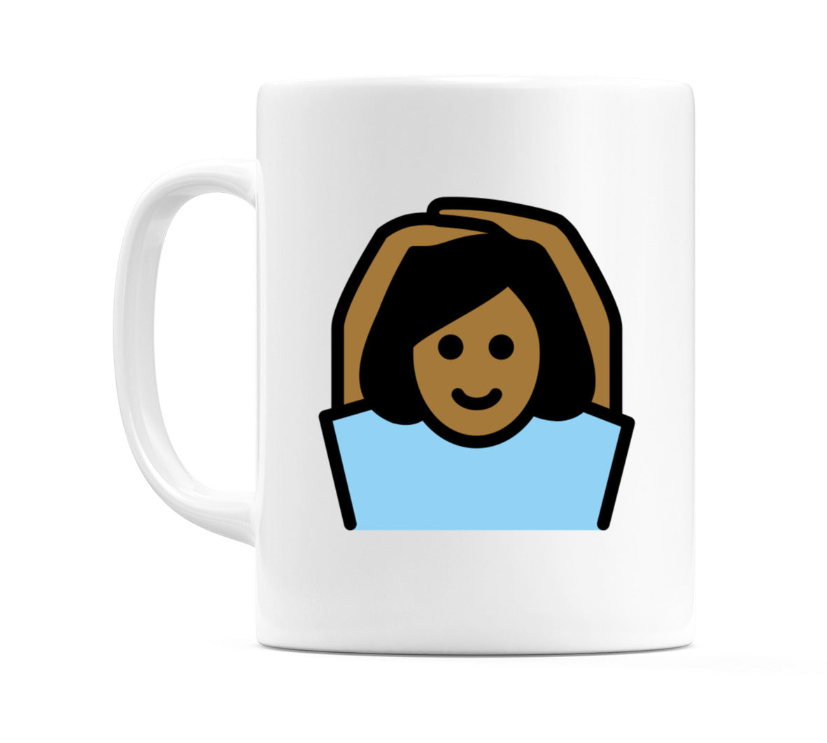 Female Gesturing Ok: Medium-Dark Skin Tone Emoji Mug