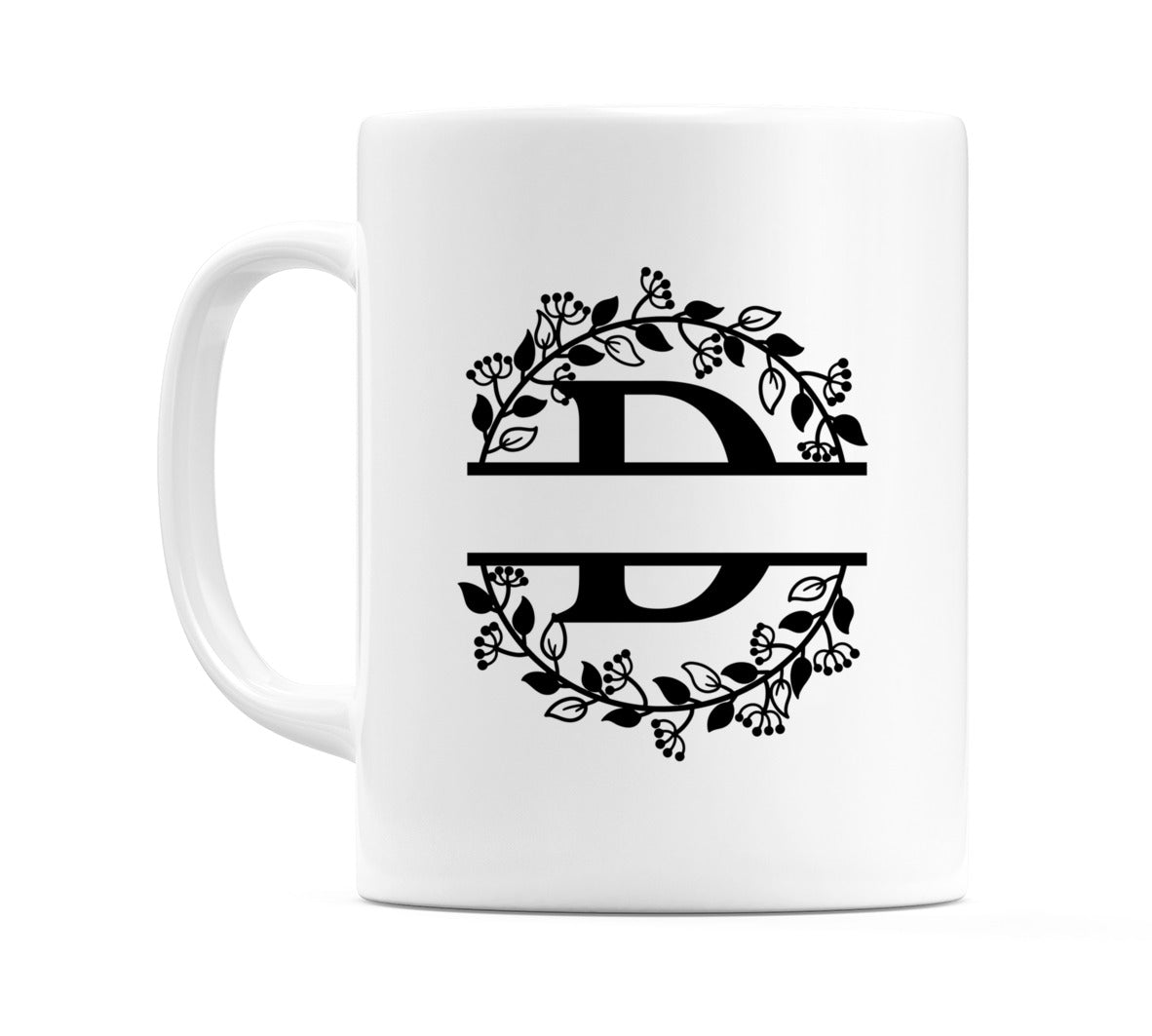 Letter D Split Monogram Mug