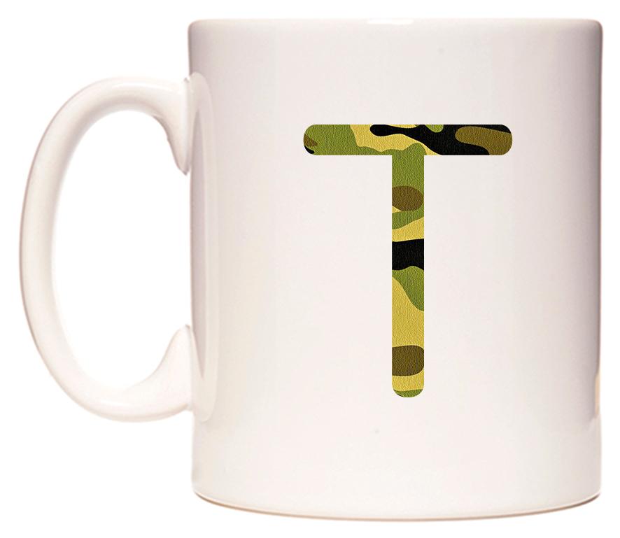 Letter T in Camo Style Mug