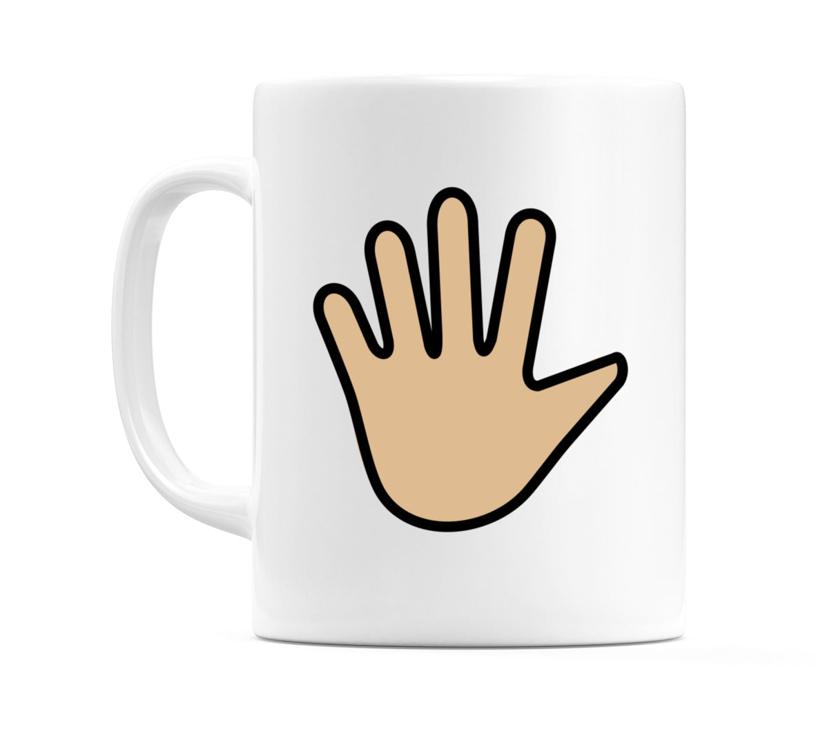 Hand With Fingers Splayed: Medium-Light Skin Tone Emoji Mug