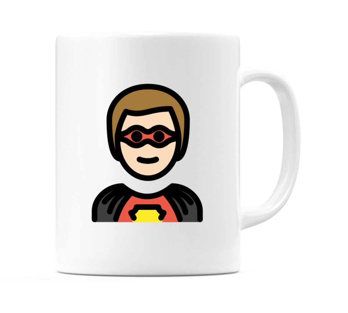 Male Superhero: Light Skin Tone Emoji Mug