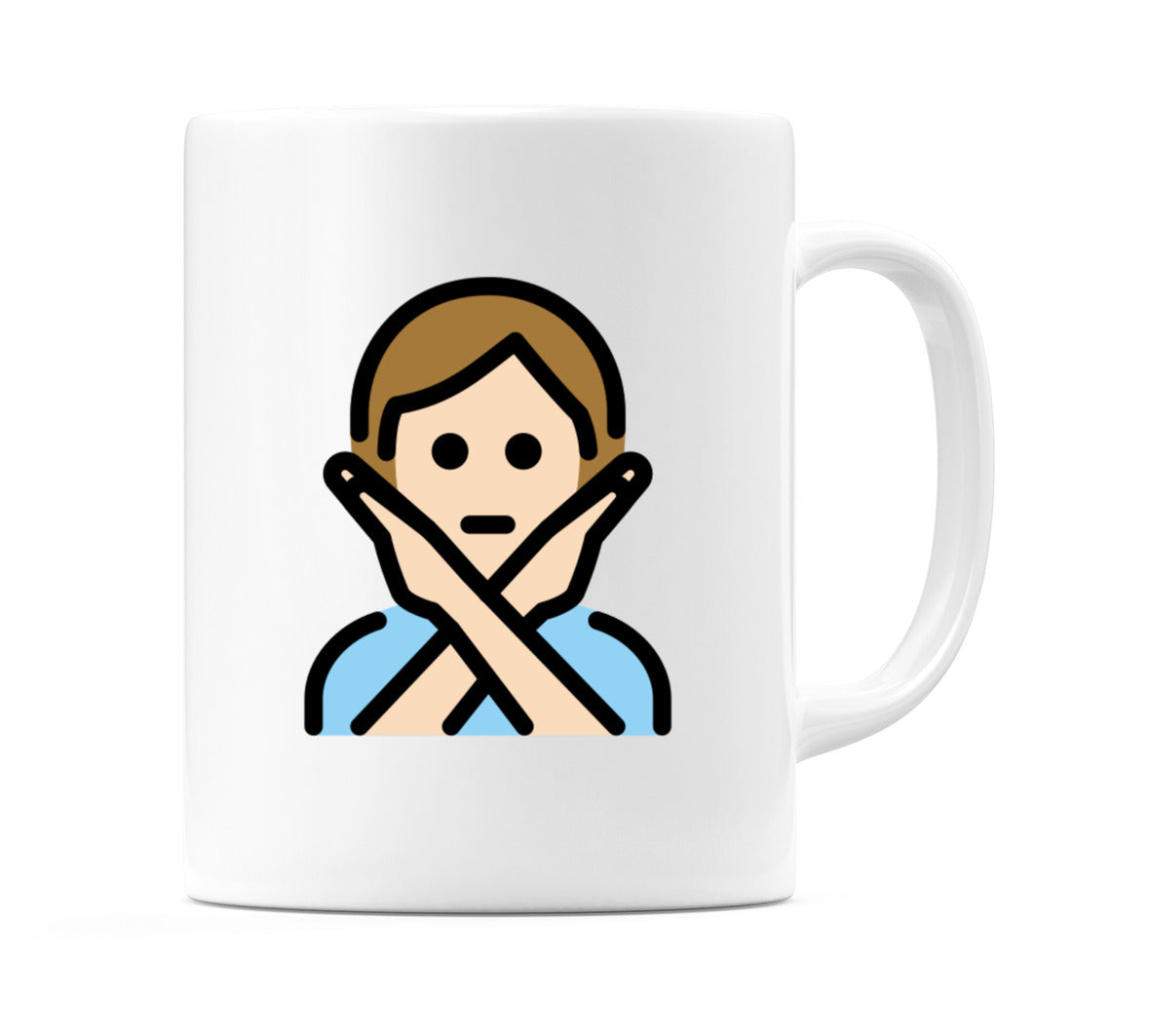 Person Gesturing No: Light Skin Tone Emoji Mug