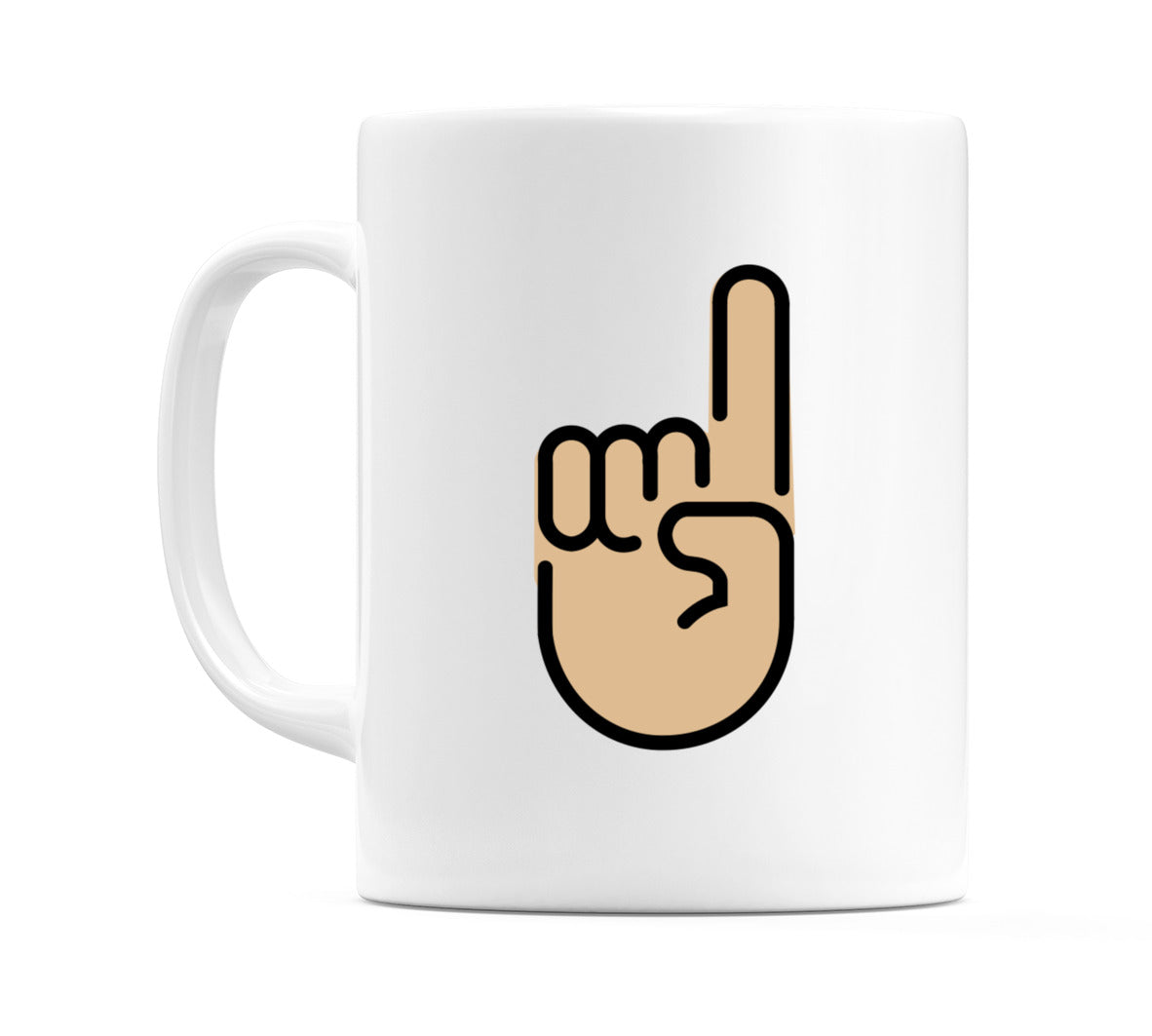 Index Pointing Up: Medium-Light Skin Tone Emoji Mug