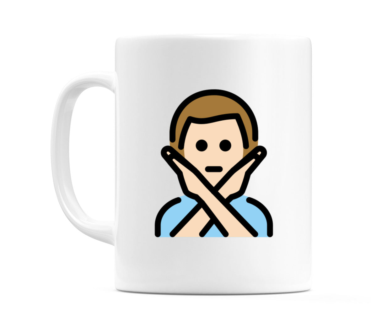 Male Gesturing No: Light Skin Tone Emoji Mug