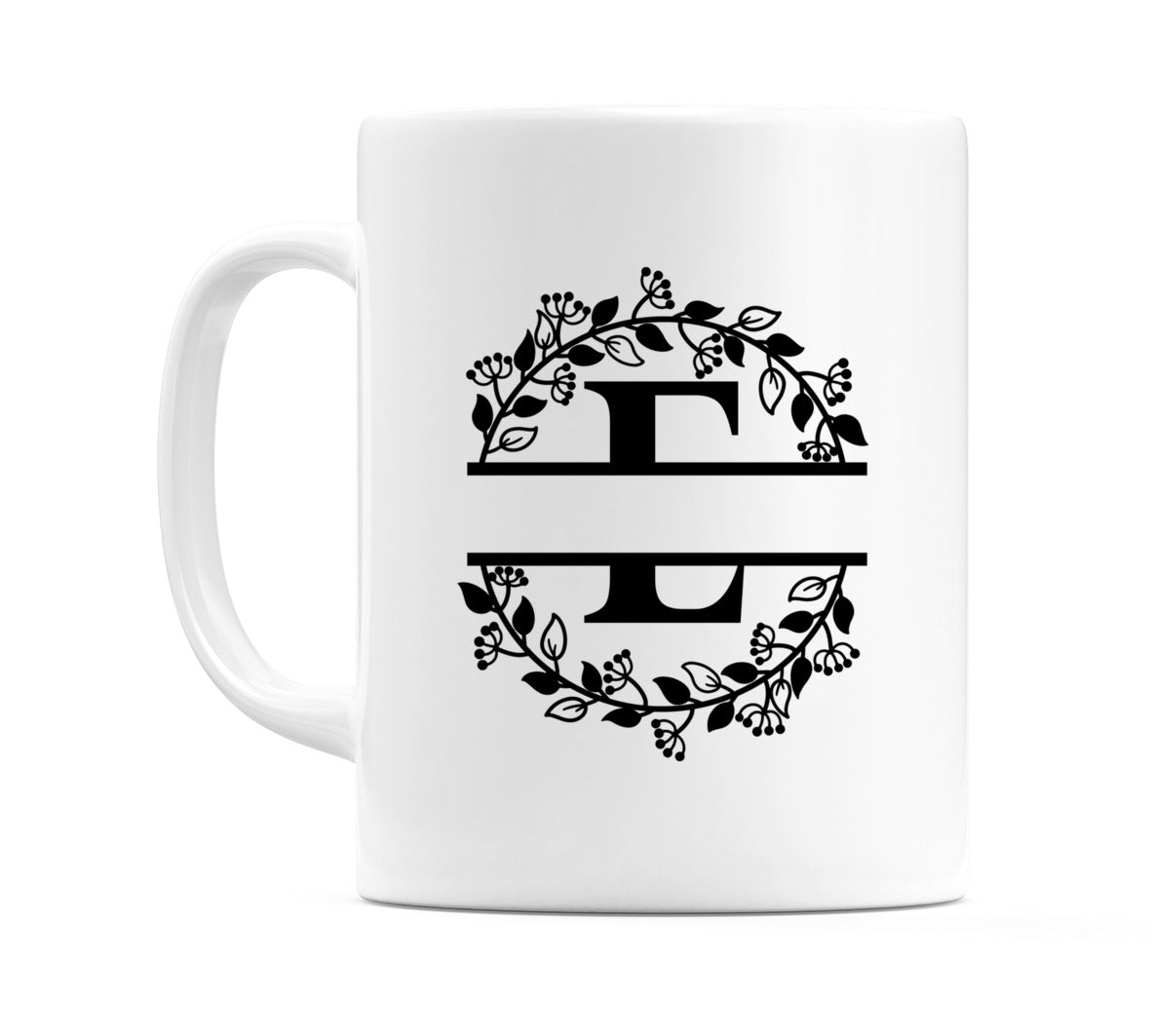 Letter E Split Monogram Mug