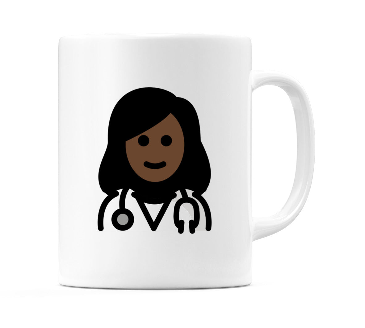Female Health Worker: Dark Skin Tone Emoji Mug