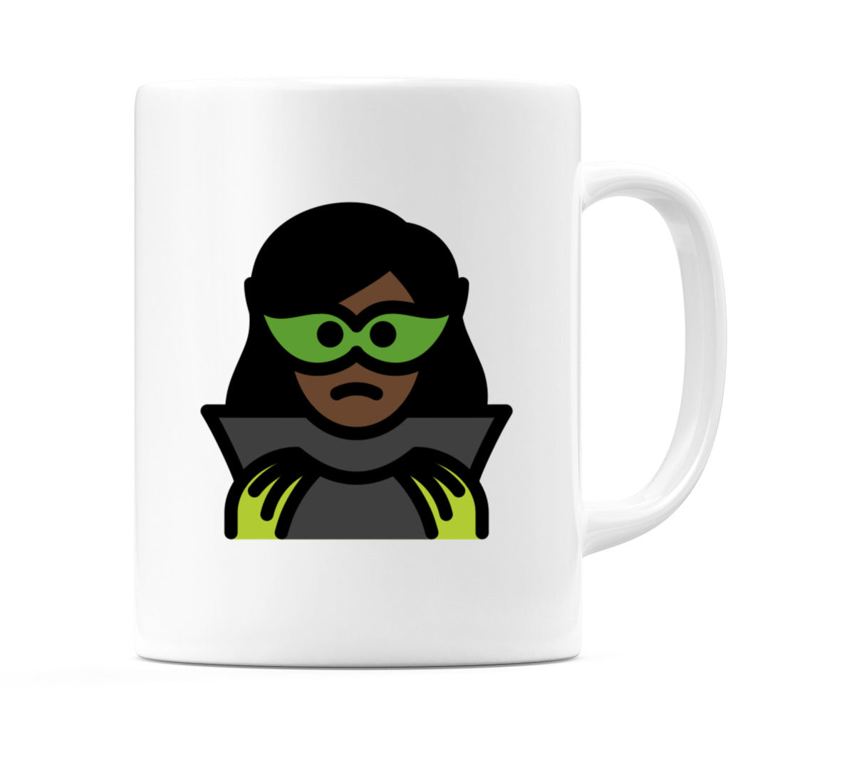 Female Supervillain: Dark Skin Tone Emoji Mug