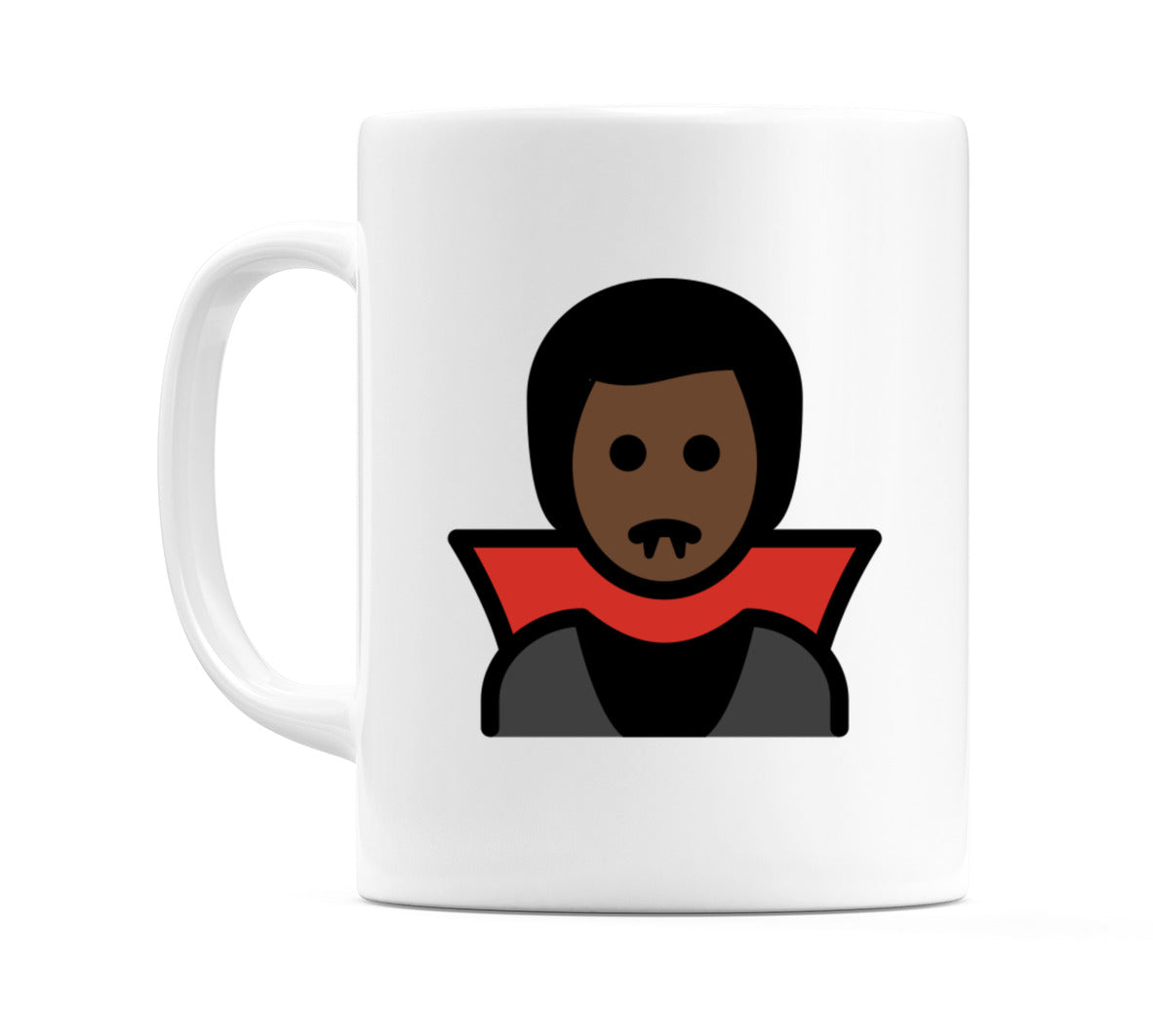 Male Vampire: Dark Skin Tone Emoji Mug