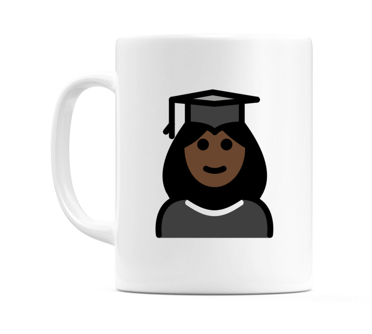 Female Student: Dark Skin Tone Emoji Mug