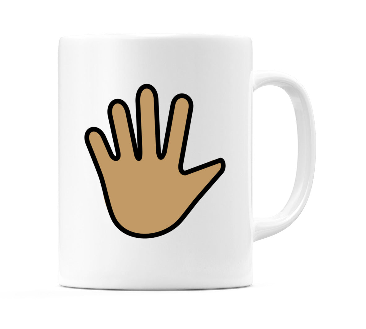 Hand With Fingers Splayed: Medium Skin Tone Emoji Mug
