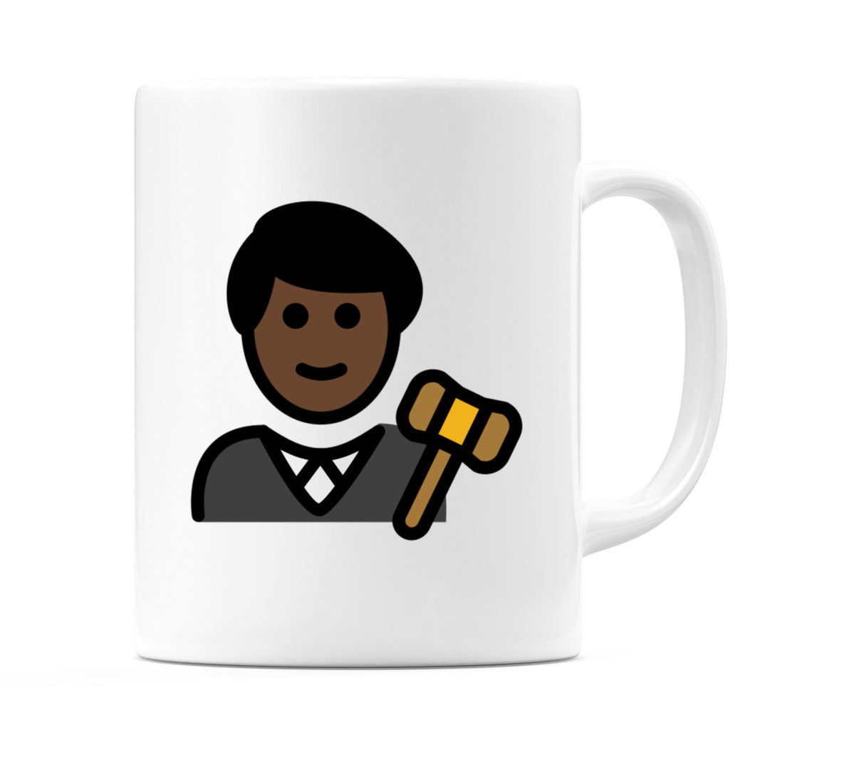 Male Judge: Dark Skin Tone Emoji Mug