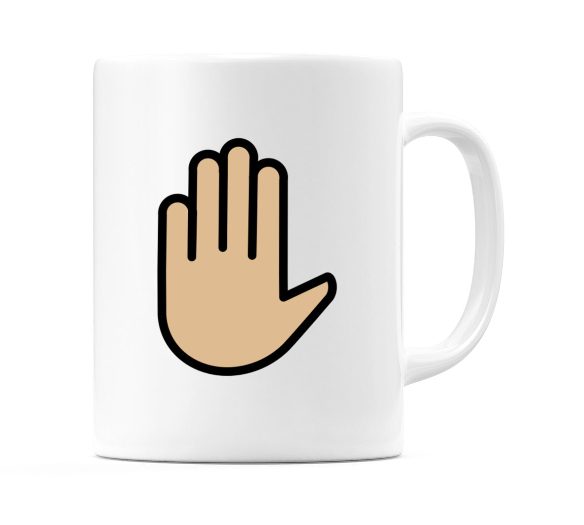 Raised Hand: Medium-Light Skin Tone Emoji Mug