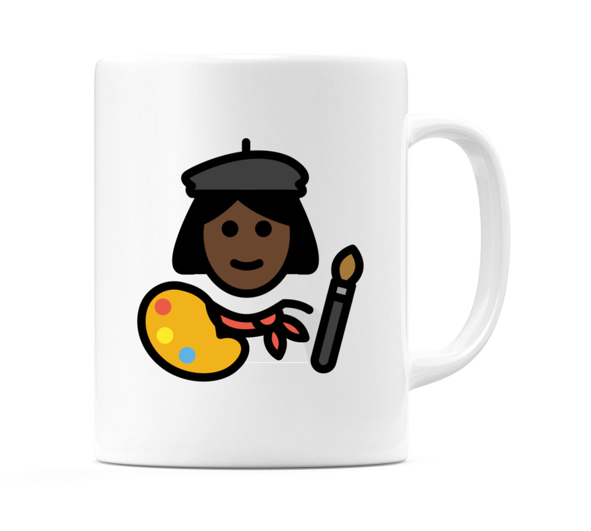 Female Artist: Dark Skin Tone Emoji Mug