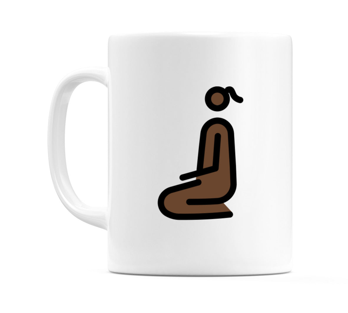 Female Kneeling: Dark Skin Tone Emoji Mug