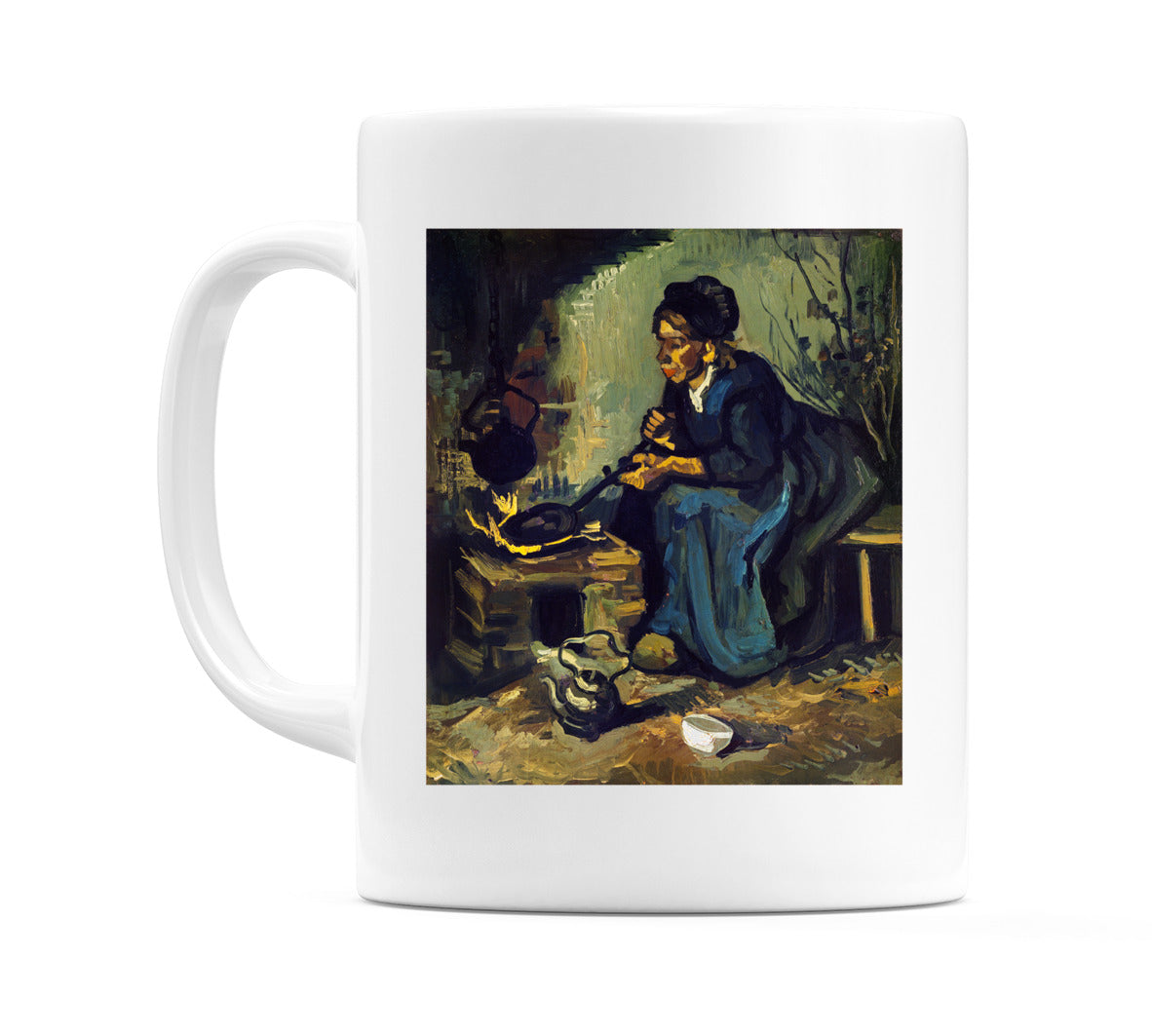 Peasant Woman Cooking by a Fireplace (1885) Mug