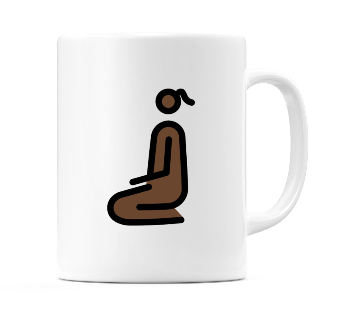 Female Kneeling: Dark Skin Tone Emoji Mug
