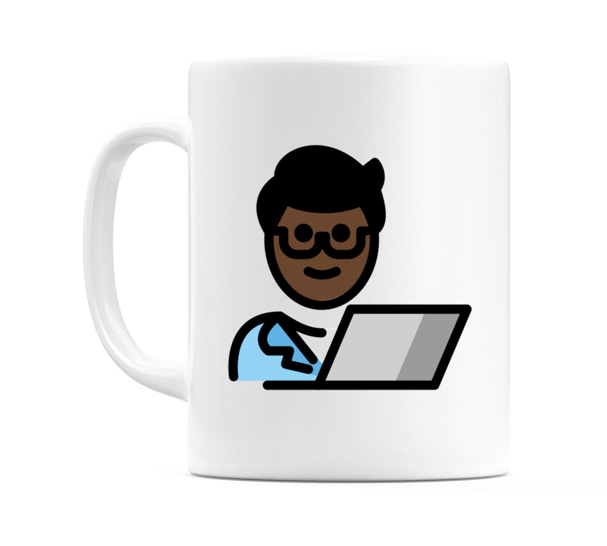 Male Technologist: Dark Skin Tone Emoji Mug