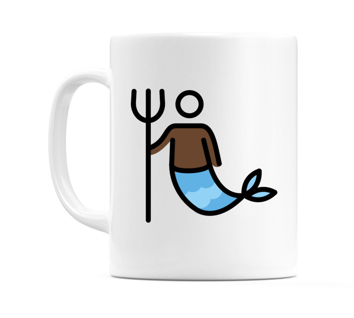 Merman: Dark Skin Tone Emoji Mug