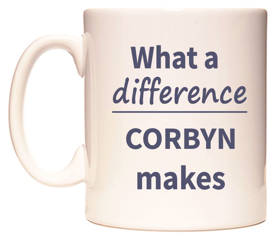 This mug features What a difference CORBYN makes