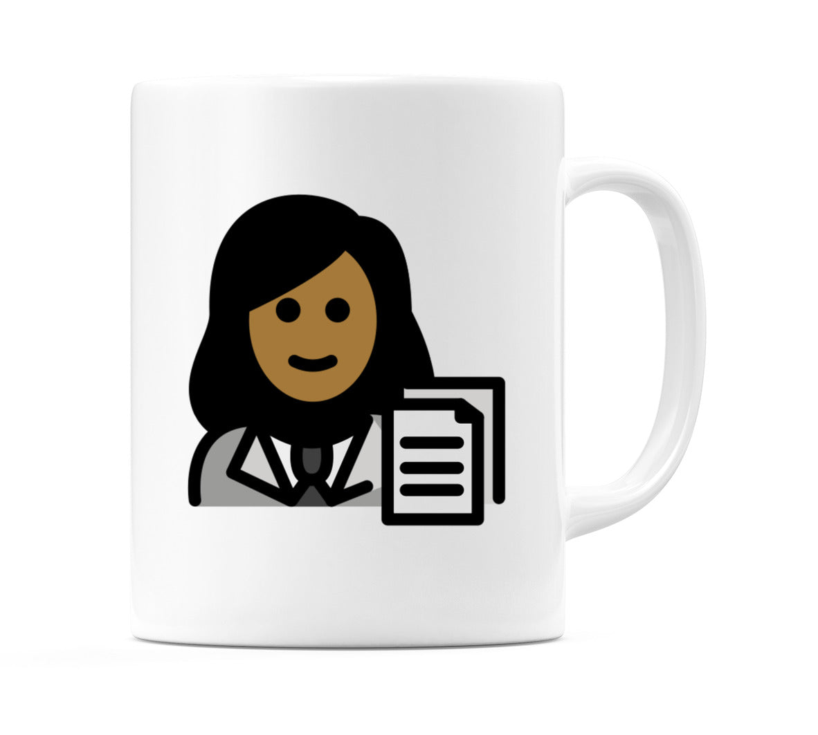 Female Office Worker: Medium-Dark Skin Tone Emoji Mug