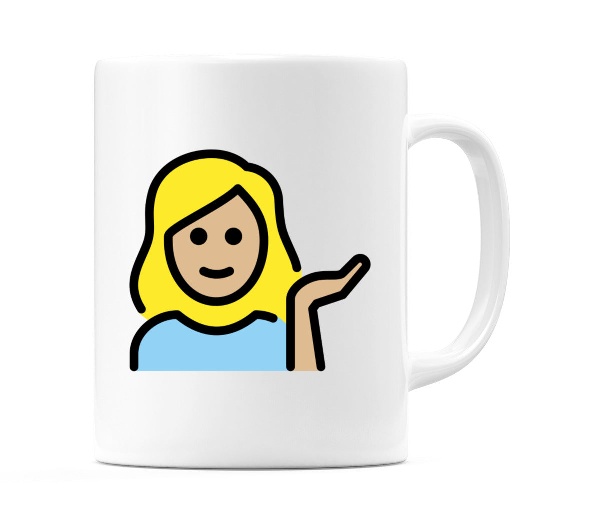 Female Tipping Hand: Medium-Light Skin Tone Emoji Mug