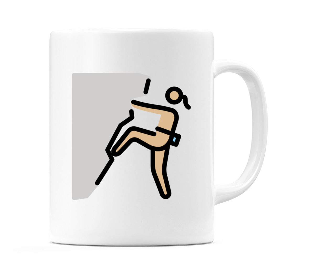 Female Climbing: Medium-Light Skin Tone Emoji Mug