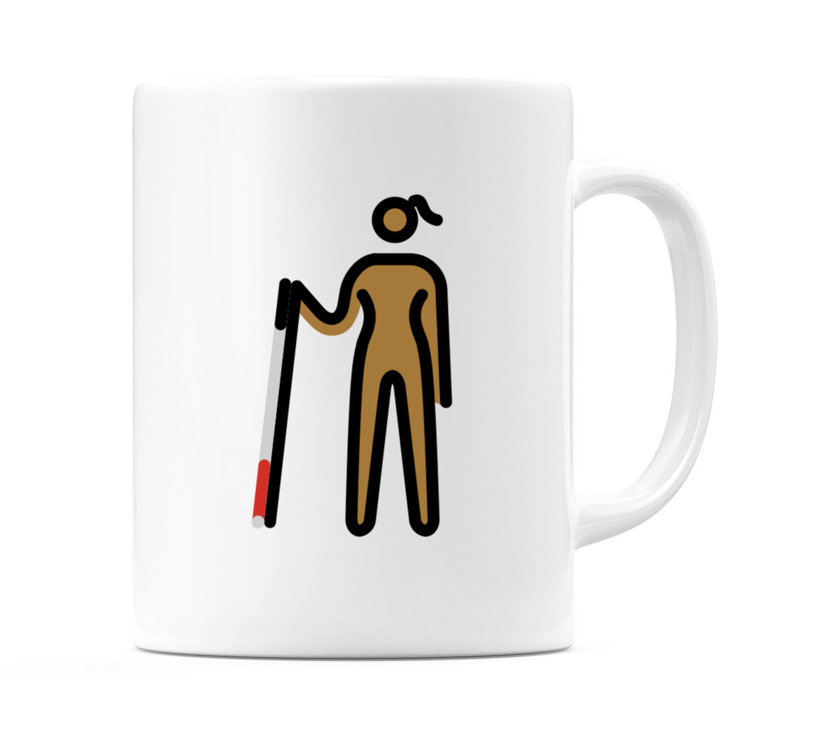 Female With Probing Cane: Medium-Dark Skin Tone Emoji Mug