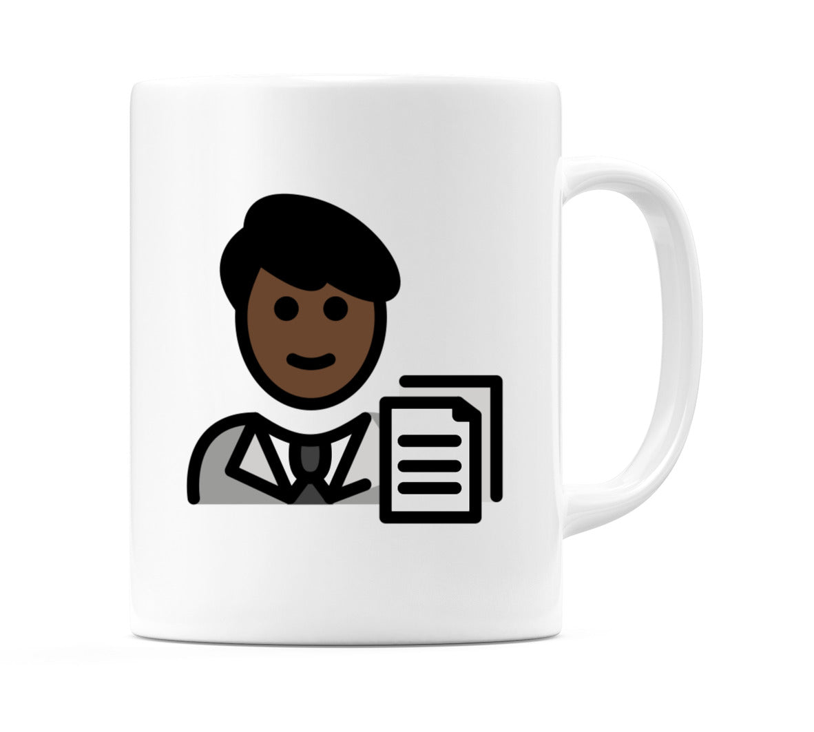 Male Office Worker: Dark Skin Tone Emoji Mug