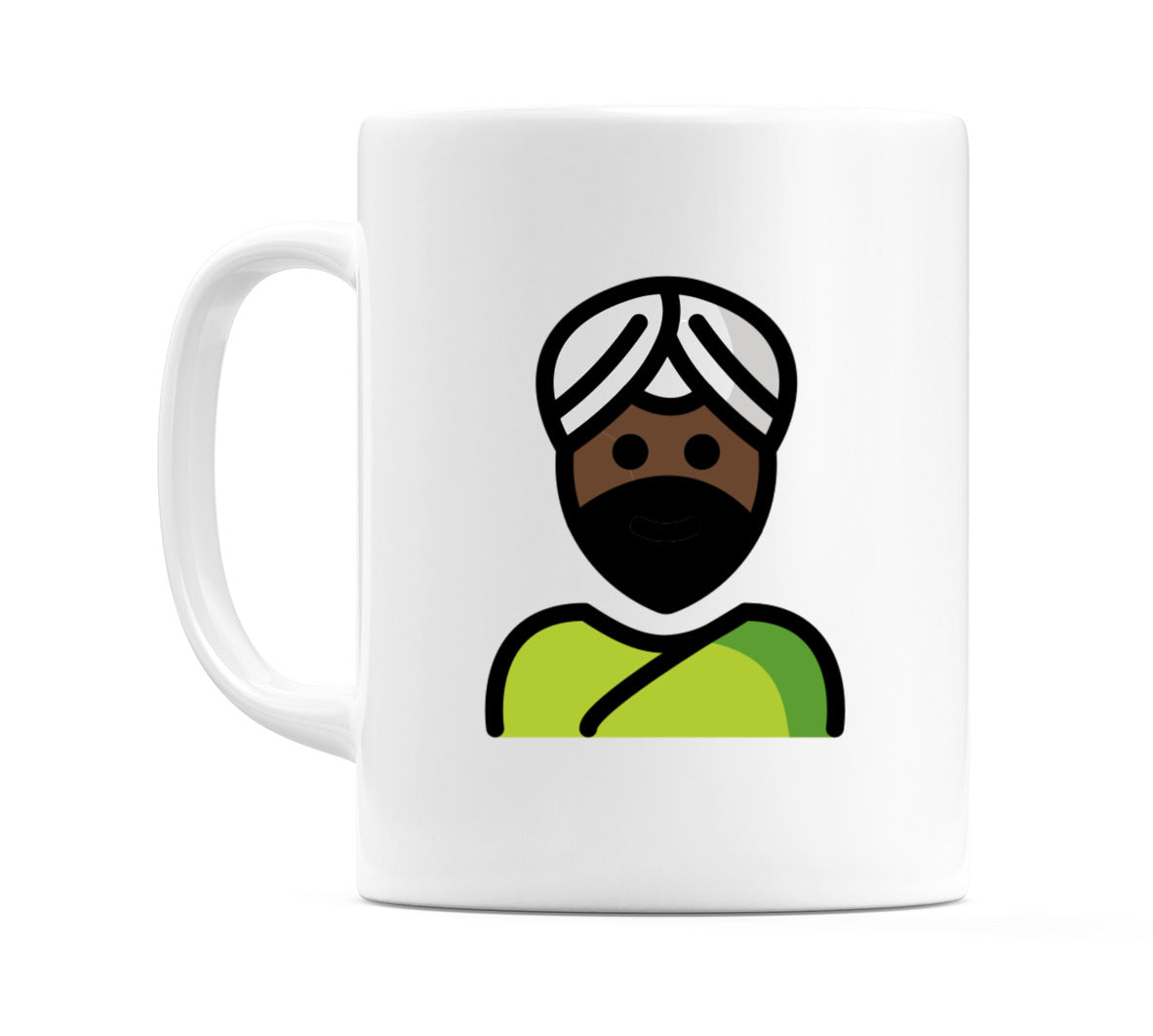 Male Wearing Turban: Dark Skin Tone Emoji Mug