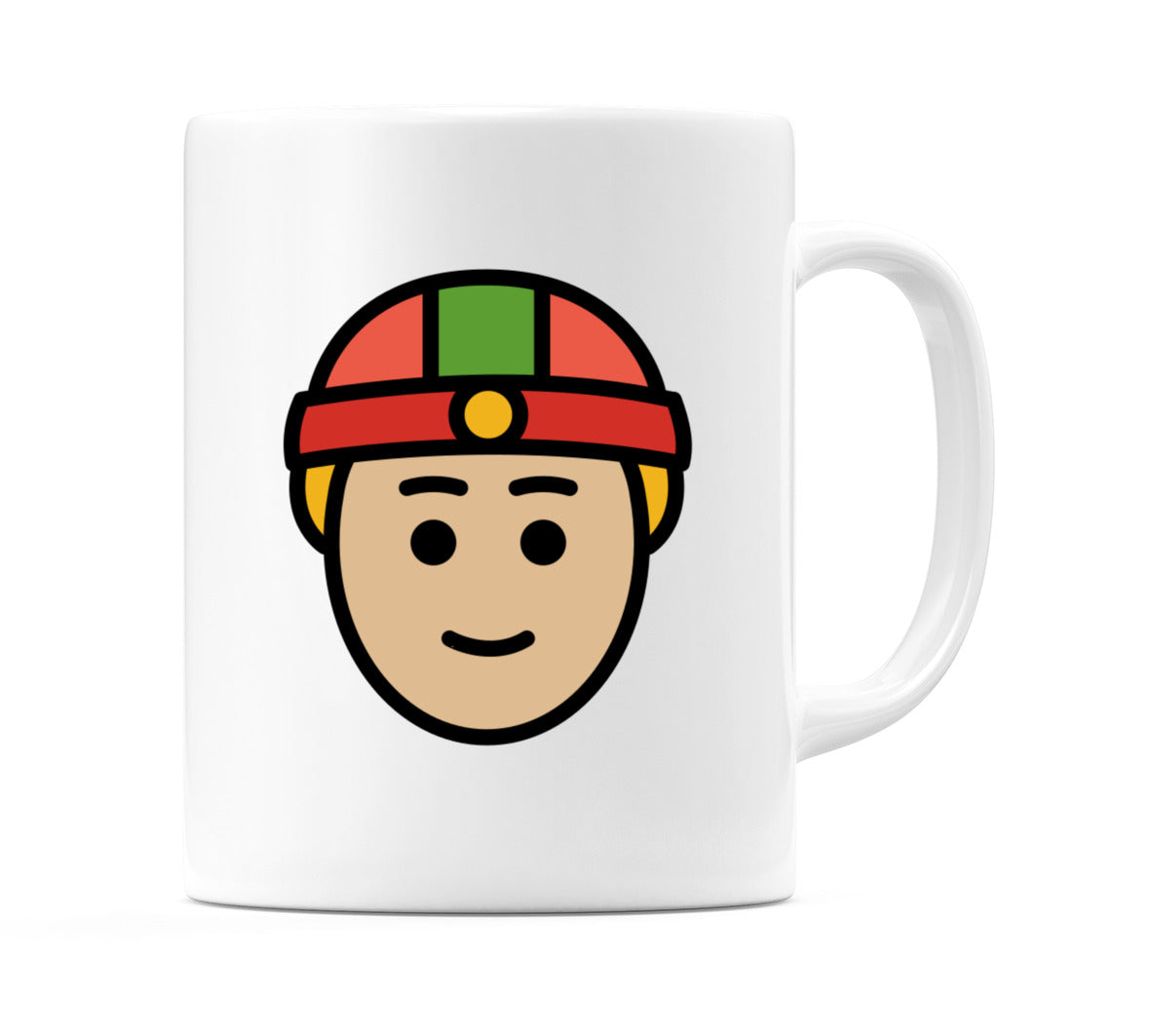 Male With Skullcap: Medium-Light Skin Tone Emoji Mug