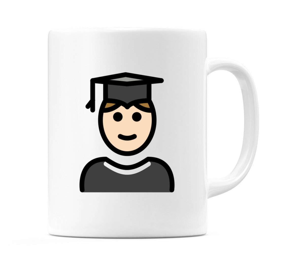 Male Student: Light Skin Tone Emoji Mug
