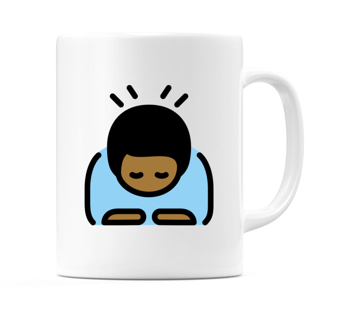 Male Bowing: Medium-Dark Skin Tone Emoji Mug