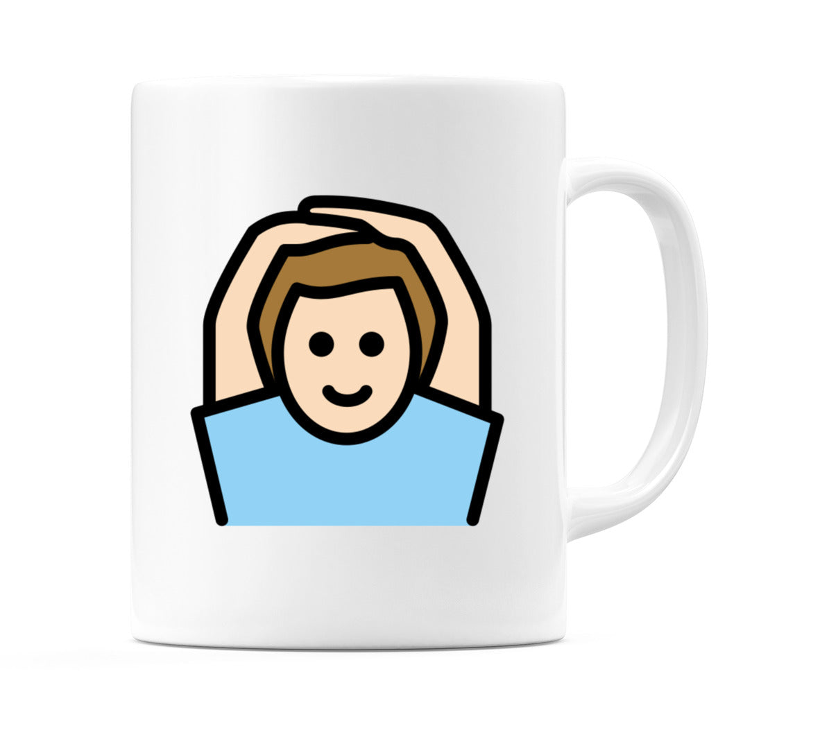 Male Gesturing Ok: Light Skin Tone Emoji Mug