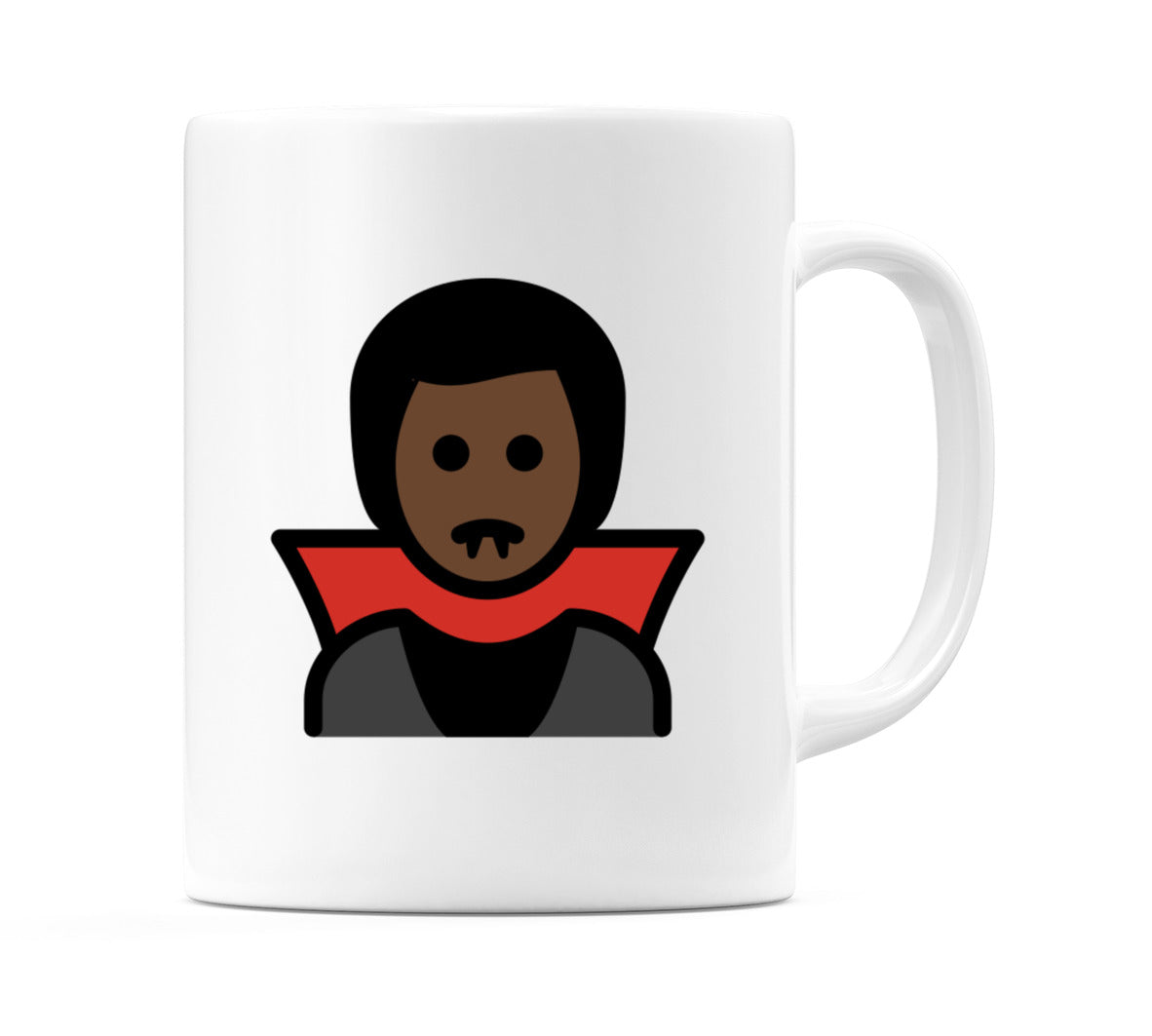 Male Vampire: Dark Skin Tone Emoji Mug